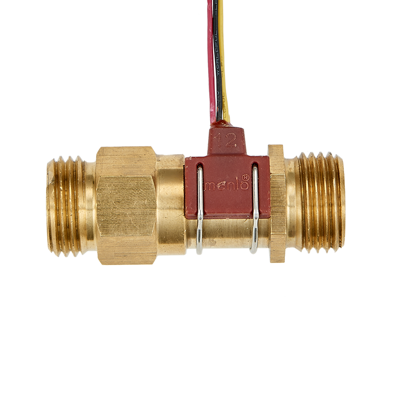 雙頭螺紋金屬圓管帶溫度探頭水流量傳感器